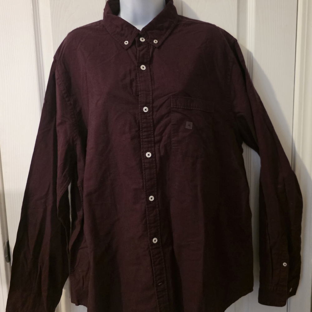 Express Men's Deep Burgundy Casual Shirt